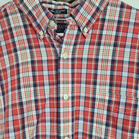 Chap's Men's Classic Short Sleeve Button Down Shirt, Size: XXL Color: Red - Picture 6 of 12